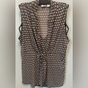 Cato Black and Brown Geometric Women's Blouse